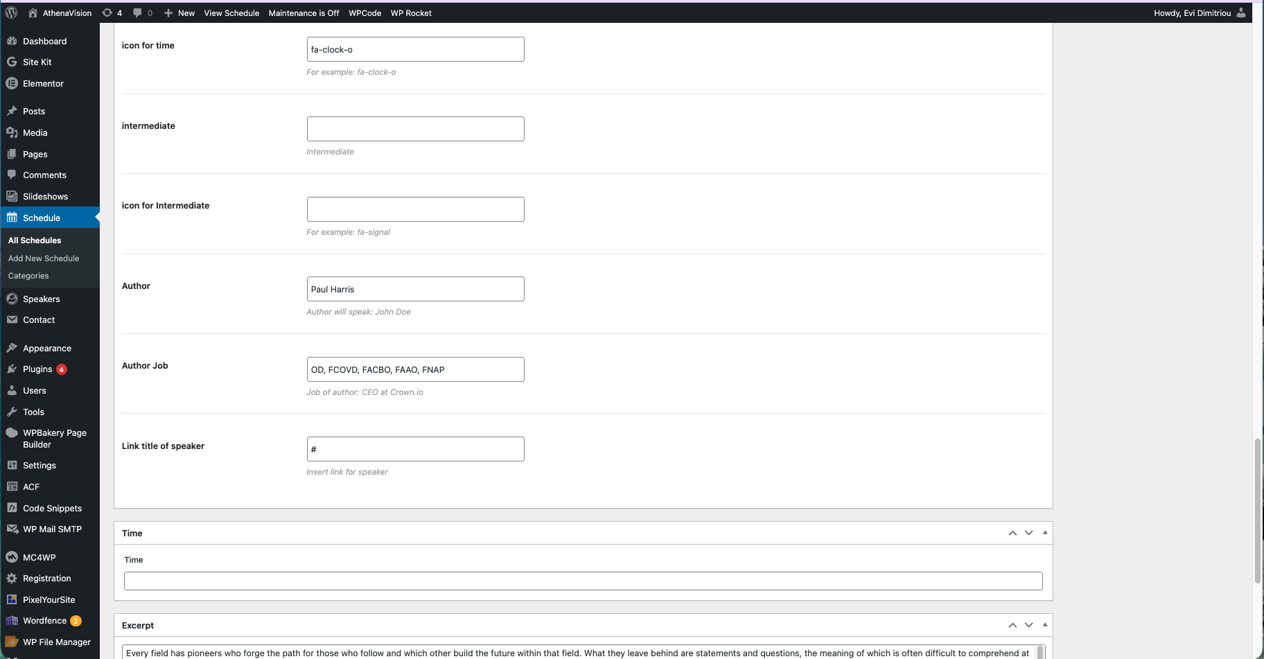 Author, Author Job, Link title of speaker